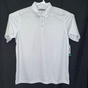 Pebble Beach Mens XL Dry-Luxe Performance Polo Shirt Short Sleeve White & Gray